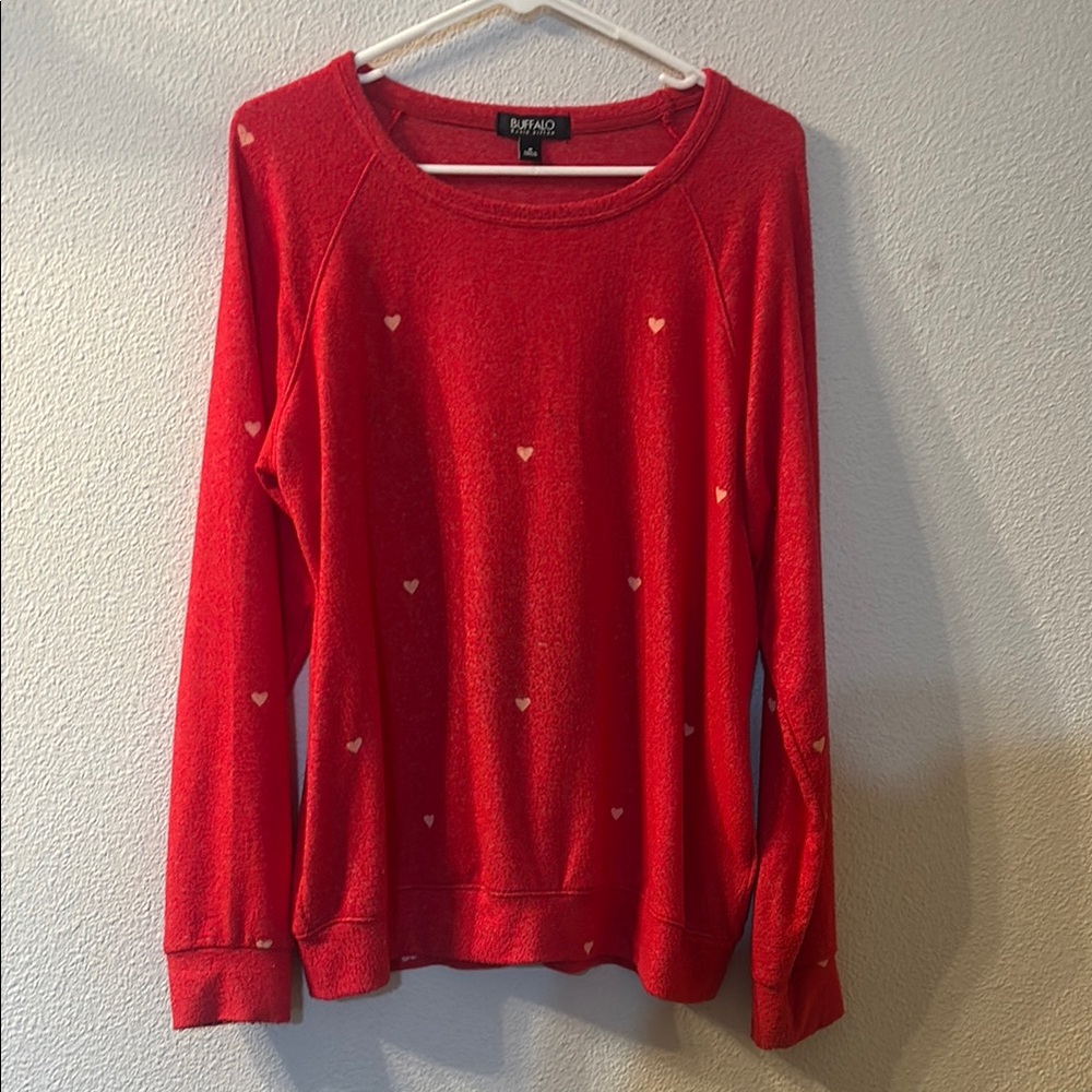 Buffalo David Bitton Red Heart Knit Sweater